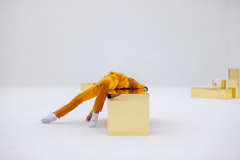 Maria Hassabi: White Out, 2023. Performer: Marah Arcilla. Photograph: Thomas Poravas. Courtesy the artist.