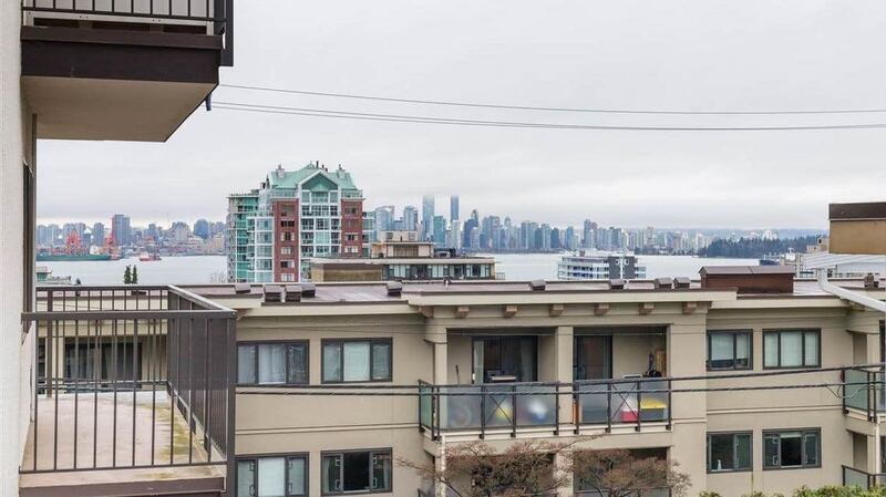 This Vancouver apartment has views towards downtown  and the ocean.