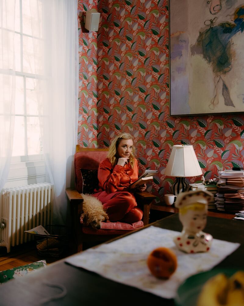 J Smith-Cameron in the Manhattan apartment she shares with her husband, the filmmaker and playwright, Kenneth Lonergan in New York. Photograph: Justin J Wee/The New York Times
                      