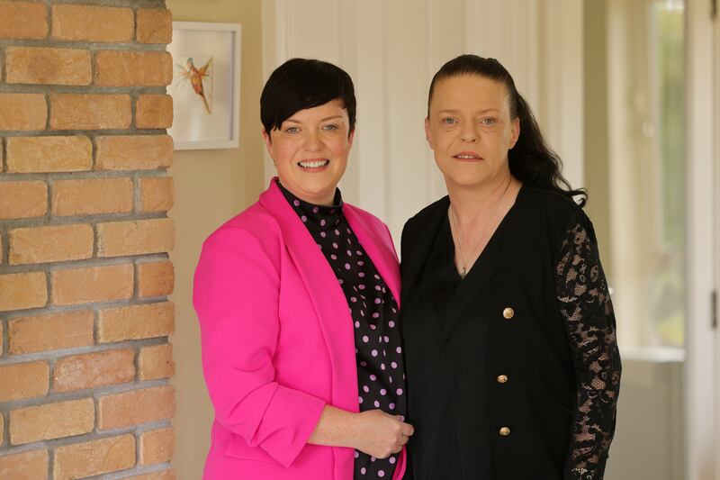 'The chemo sisters': Vanessa Mooney and her sister Veronica, in Tullamore. Photograph: Alan Betson