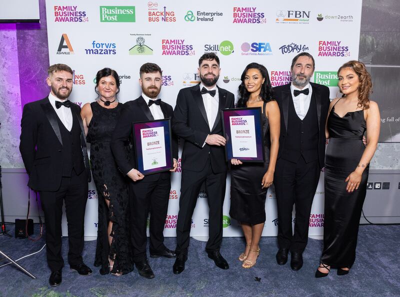 Winner of Rising Star Award sponsored by Today FM: thecleaningcompany.ie - Luke Joyce, Yasmin Seky, Eva Joyce, Kyle McMahon, Sam McCabe,Igor Blaskovic, Elaine Joyce. Photograph@ Paul Sherwood