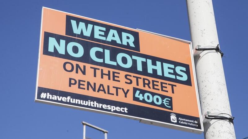 Santa Ponsa and Magaluf: new public-disorder penalties include €400 fines for nudity. Photograph: Tomeu Coll