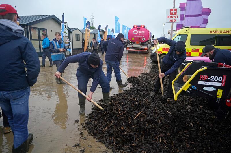 Extre mulch was laid to cope with the wet condition. Photograph: Niall Carson/PA Wire