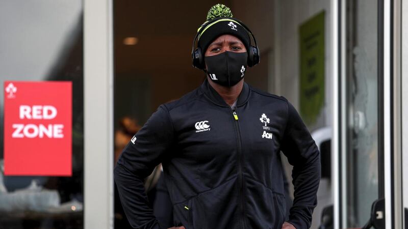 Ireland’s Linda Djougang before the  Women’s Six Nations Championship match against Italy at Donnybrook in October. Photograph: Laszlo Geczo/Inpho