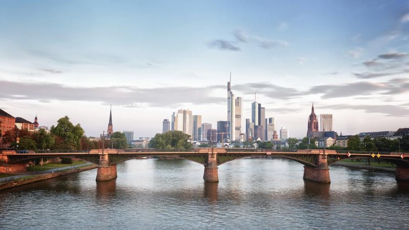 Frankfurt skyline in the morning light