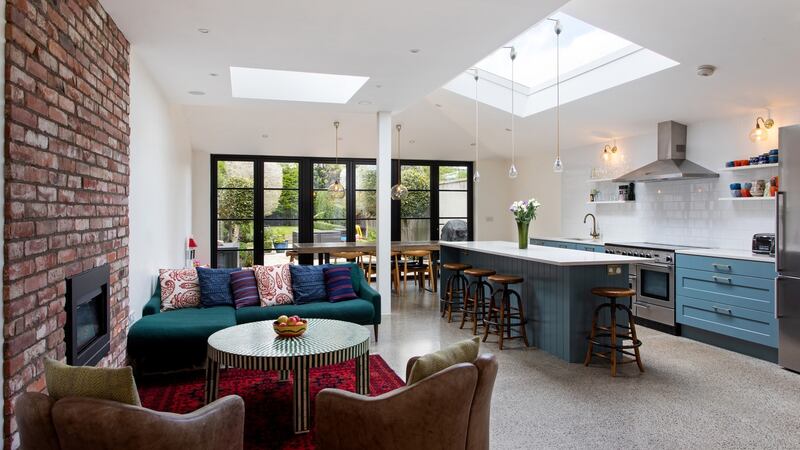 Extended kitchen-family-livingroom.