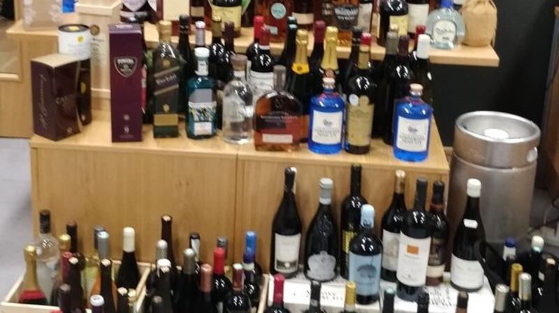 Officers found more than 200 bottles of ‘high-value wines and spirits’ worth about €20,000