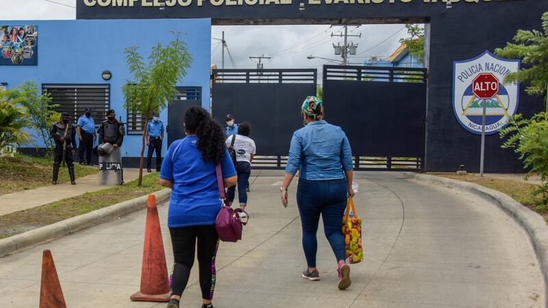 Relatives of arrested presidential candidates at a jail in Managua, Nicaragua, in June. Photograph: Inti Ocon/New York Times