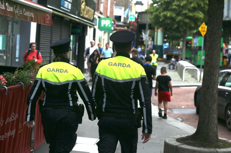 Members of the Garda out on patrol on Talbot Street in Dublin's north inner city this week. Photograph: Stephen Collins/Collins Photos