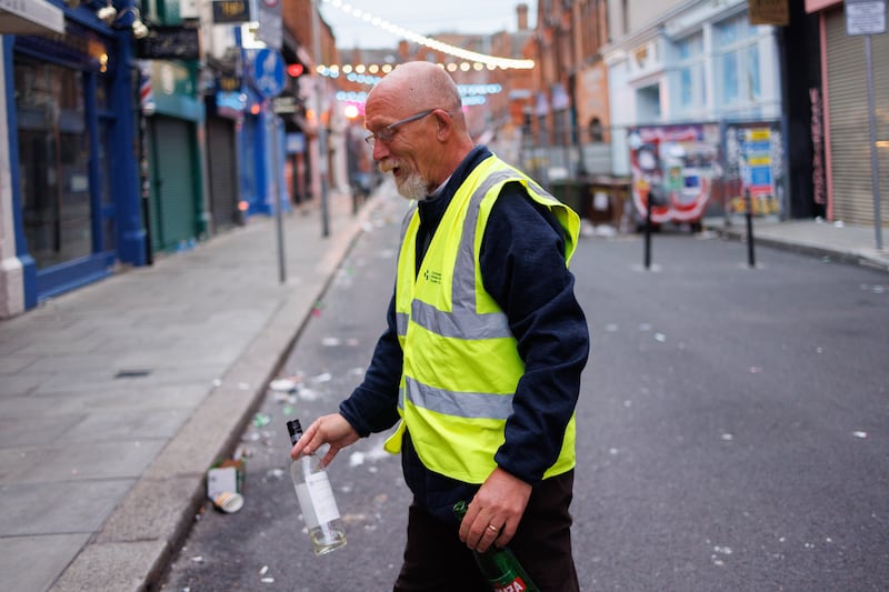 Sean-Michael Larkin manages a team of cleaners for Dublin City Council. Photograph: Dan Dennison