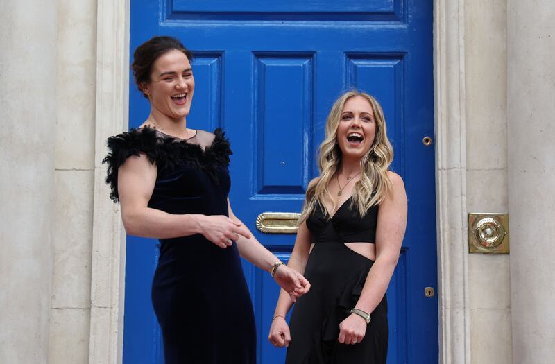 Kellie Harrington and wife Mandy Loughlin share a laugh ahead of the ceremony in June 2022 where Kellie was awarded the Honorary Freedom of the City of Dublin. Photograph: Nick Bradshaw

