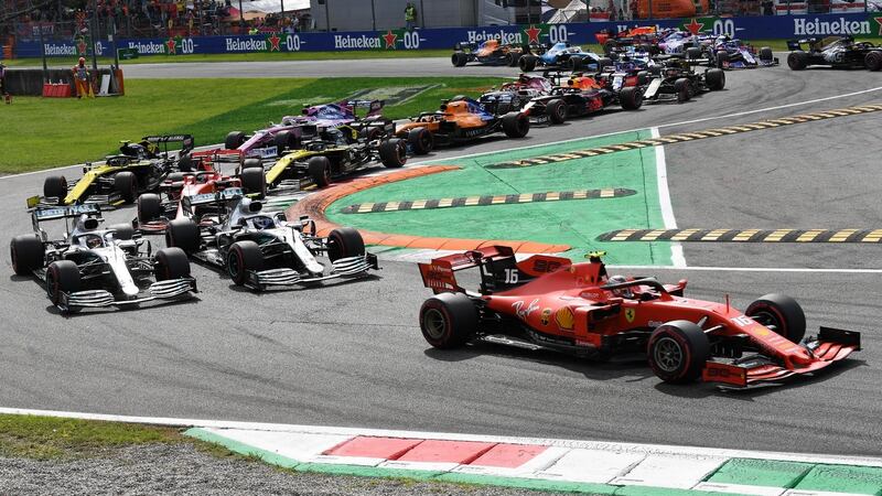 Leclerc leads the rest at Monza. Photo: Daniel Dal Zennaro/EPA
