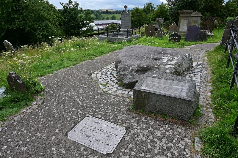 The reputed burial site of St Patrick, St Brigid and St Columcille in Down Cathedral cemetery. Photograph: Arthur Allison/Pacemaker 

