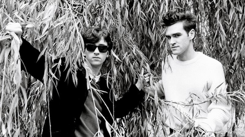 Johnny Marr  and Morrissey. The Smiths played their first Dublin gig when they  performed at the Trinity Sudents Christmas Party in 1983. Photograph:  Clare Muller/Redferns/Getty