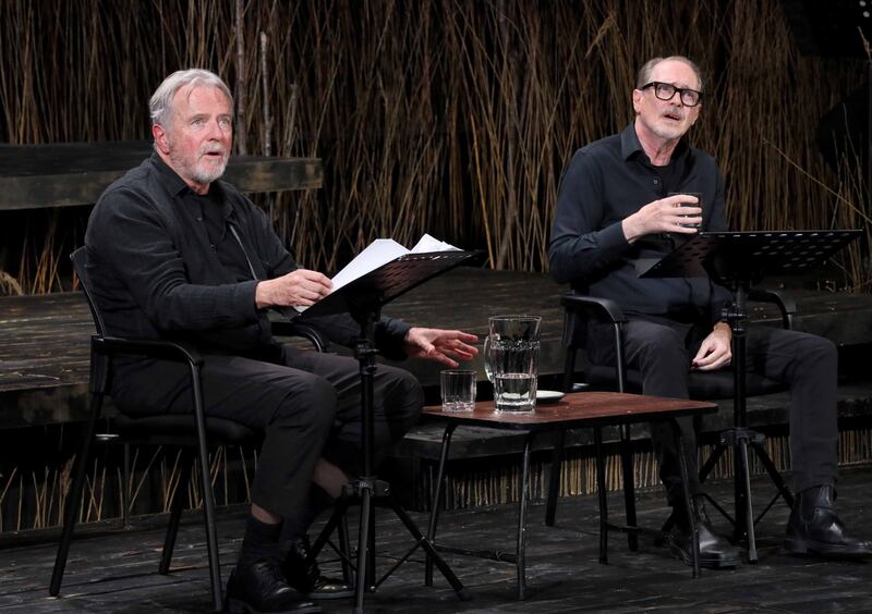 Abbey reading: Aidan Quinn and Steve Buscemi during Ages of the Moon, by Sam Shepard. Photograph: Mark Stedman