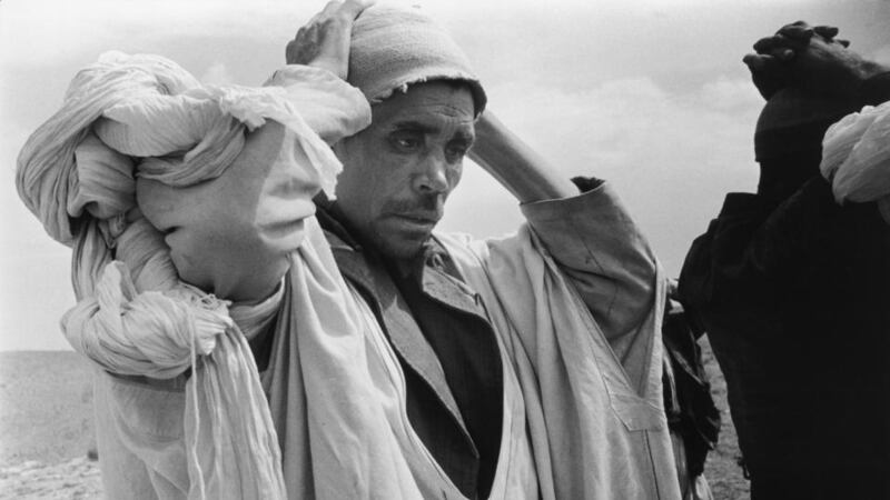 State of war: a man is stopped during the French military operation against the Fellaghas in Algeria in 1955. Photograph: Michel Desjardins/Gamma-Rapho via Getty