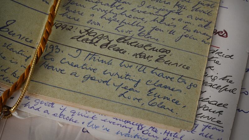 Messages in the card from the 1990s. Photograph: Bryan O’Brien/The Irish Times