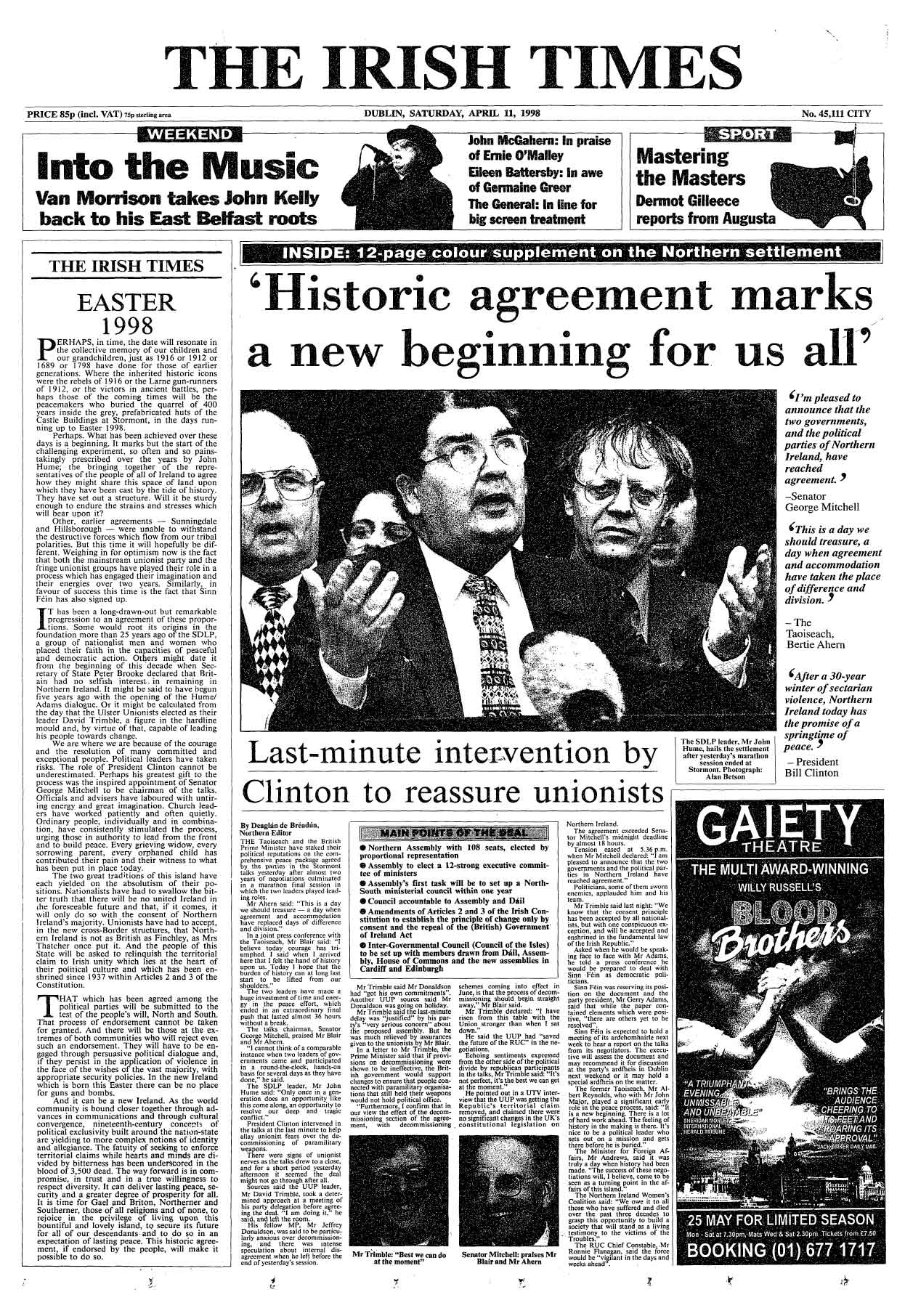 April 10, 1998 - Good Friday Agreement