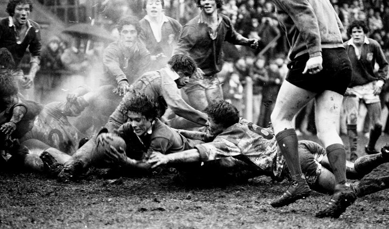 Kevin O'Farrell of Clongowes Wood during a1983 Leinster Schools Senior Cup match against Blackrock. Photograph: Peter Thursfield