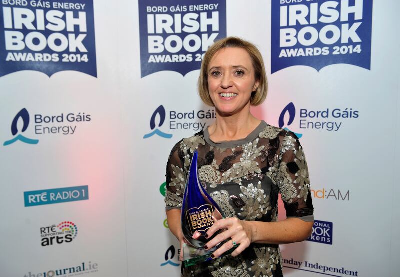 Liz Nugent with her first Irish Book Award in Dublin. Photograph: Aidan Crawley
