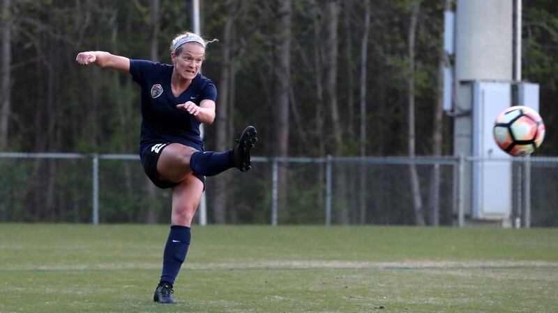 Kristen Hamilton was a firm favourite with North Carolian Courage with deep ties in the community before being traded to Kansas City. Photograph: Andy Mead/YCJ/Icon Sportswire via Getty Images