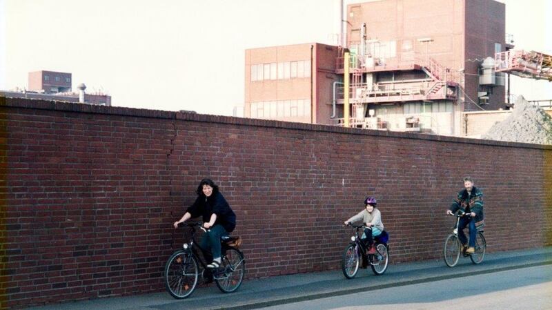 Petra Reidel cycling with her family. She died after being hit by a car in west Cork in 2012.