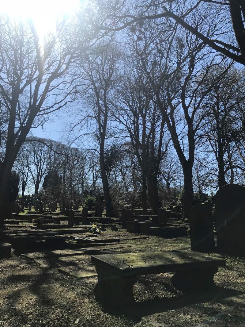 The graveyard by the Brontë Parsonage.