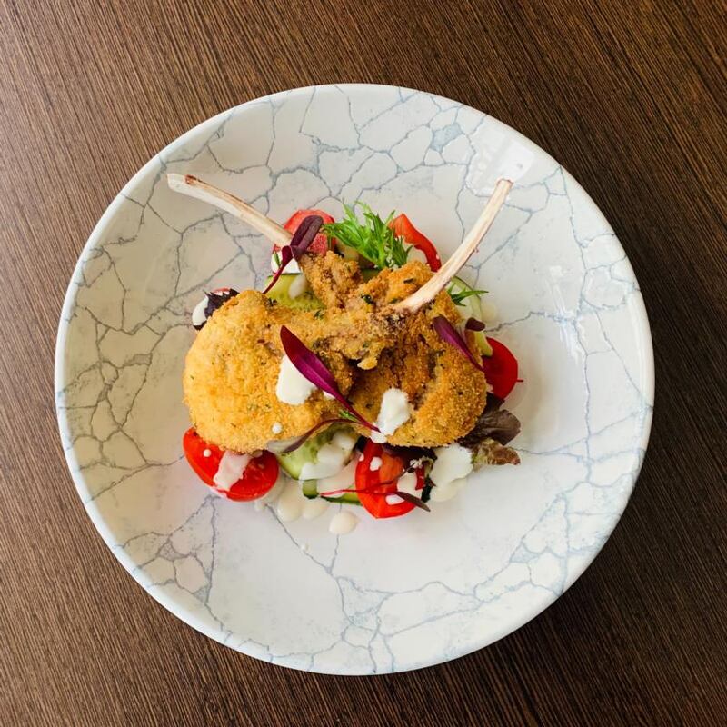 Calvey’s Achill rack of lamb with Velvet Cloud Caesar dressing