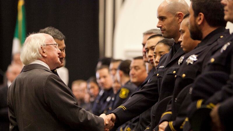 President Higgins  attends a reception for first responders, medical staff and volunteers who were involved in the Berkeley tragedy. Photograph: Shane O’Neill / Fennell Photography
