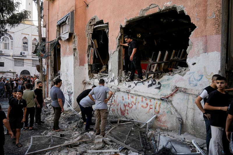 The raid took place in Nour Shams refugee camp. Photograph: Majdi Mohammed/AP