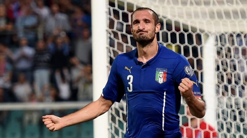 Old-school centre half, Giorgio Chiellini embodies the famous Azzurri culture of defence. Photograph: Getty