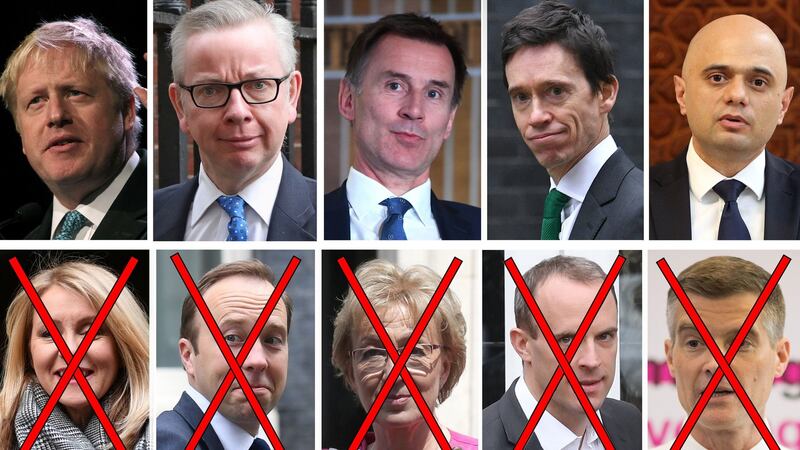 Five of the final ten Conservative Party leadership contenders have  now been eliminated from the race. Photograph: PA/PA Wire