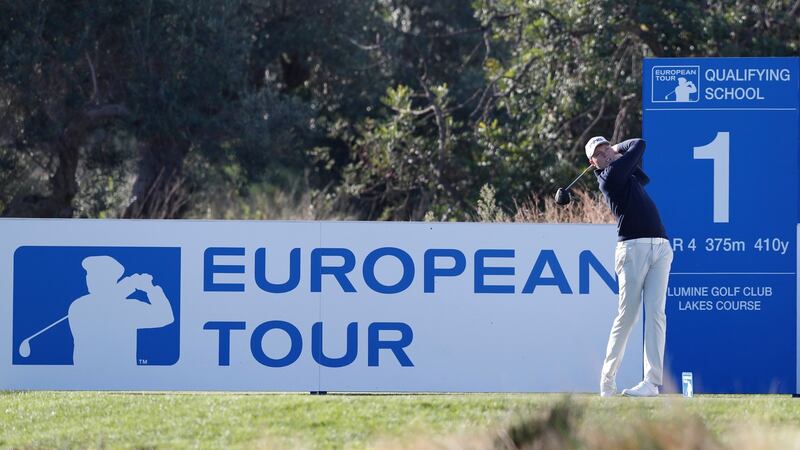 Robin Dawson tees off at the first. Photo: Luke Walker/Getty Images