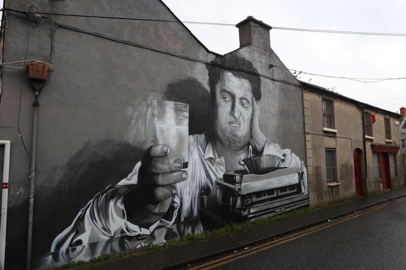 Detail of the Brendan Behan mural at Richmond Cottages, Summerhill, Dublin.  Photograph Nick Bradshaw for The Irish Times