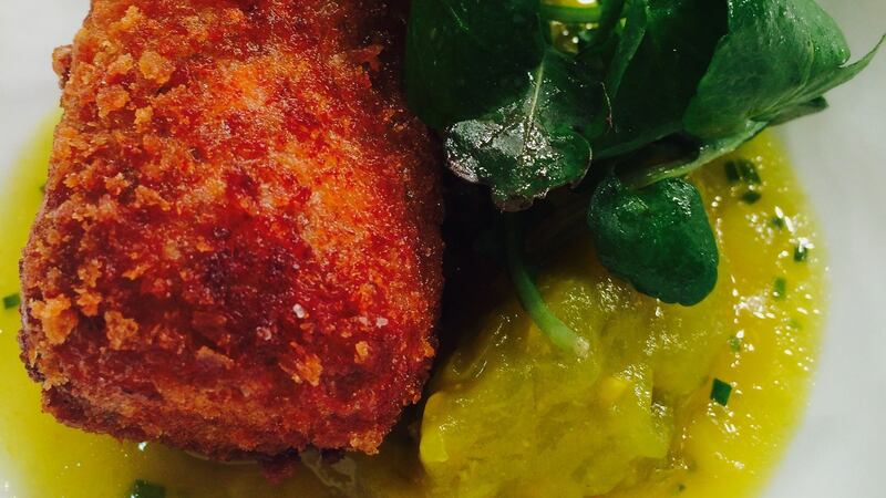 Best starter: Trotter croquettes from Campagne (seen here with greengage), Co Kilkenny.