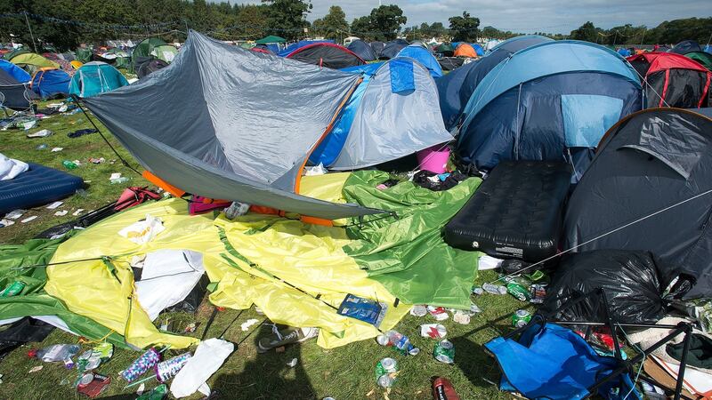 Monday afternoon campsite at Electric Picnic. Photograph: Dave Meehan