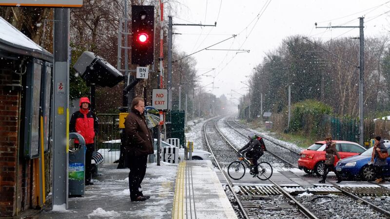 Back in 2013... Commuters at Sydney Parade Dart station in Sandymount as snowfall in the greater Dublin area made travelling into the capital difficult. Photograph: Frank Miller / The Irish Times