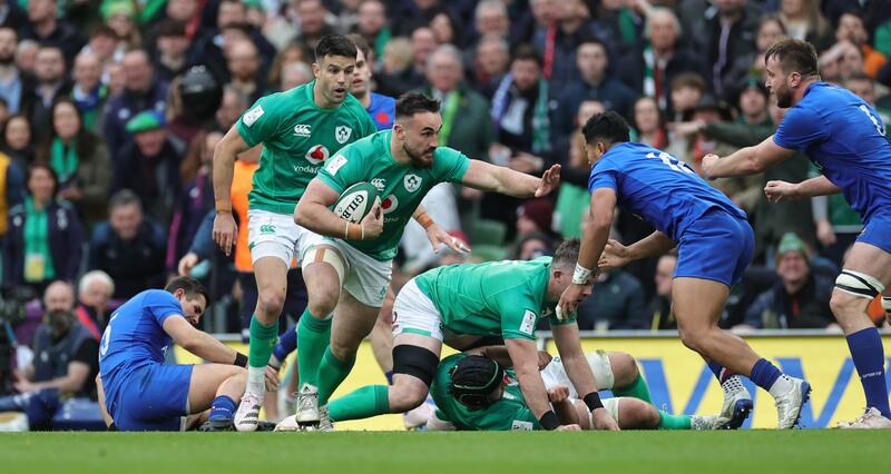 Second wave: Ronan Kelleher was one of several players to make a big impact after being sprung from the bench for Ireland against France. Photograph: David Rogers/Getty Images