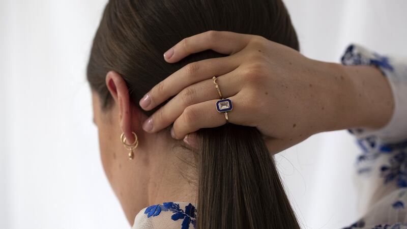Fine jewellery by Louise Stokes of Louleriem who  used enamel in the collection for the first time