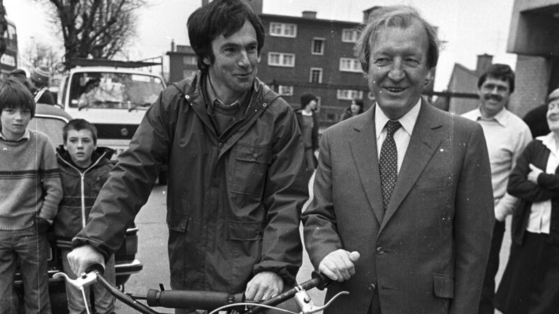 Then taoiseach Charlie Haughey with  Tony Gregory TD in 1982. To mark the 10th anniversary of Gregory’s death a photographic exhibition on his life and work is opening later this month. Photograph: Peter Thursfield