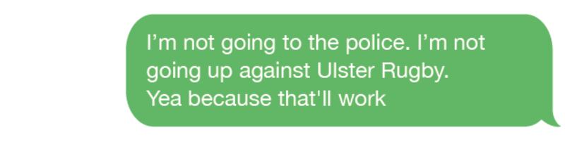 Text from complainant to friend on morning of June 28th, 2016