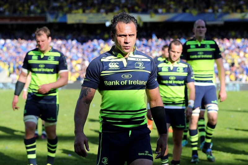 Leinster's Isa Nacewa dejected after their Champions Cup semi-final loss
to Clermont Auvergne at Stade de Gerland, Lyon on April 23rd, 2017. 