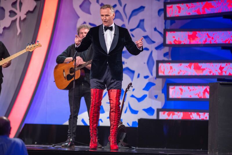 Daithi Ó Sé  dons some kinky boots. Photograph:  Domnick Walsh