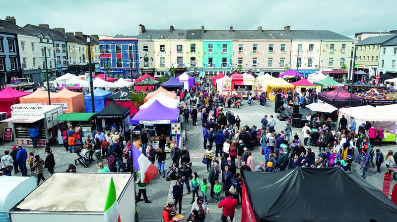Festival market on Grattan Square, Dungarvan at the West Waterford Festival of Food. Photograph: David Clynch Photography