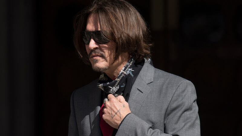 US actor Johnny Depp arrives at the Royal Courts of Justice in London on Tuesday. Photograph: EPA