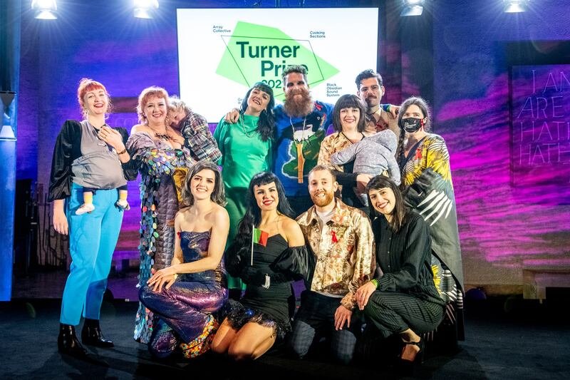 The Array Collective, a group of 11 Belfast-based artists, winners of the 2021 Turner Prize. Photograph: Garry Jones
