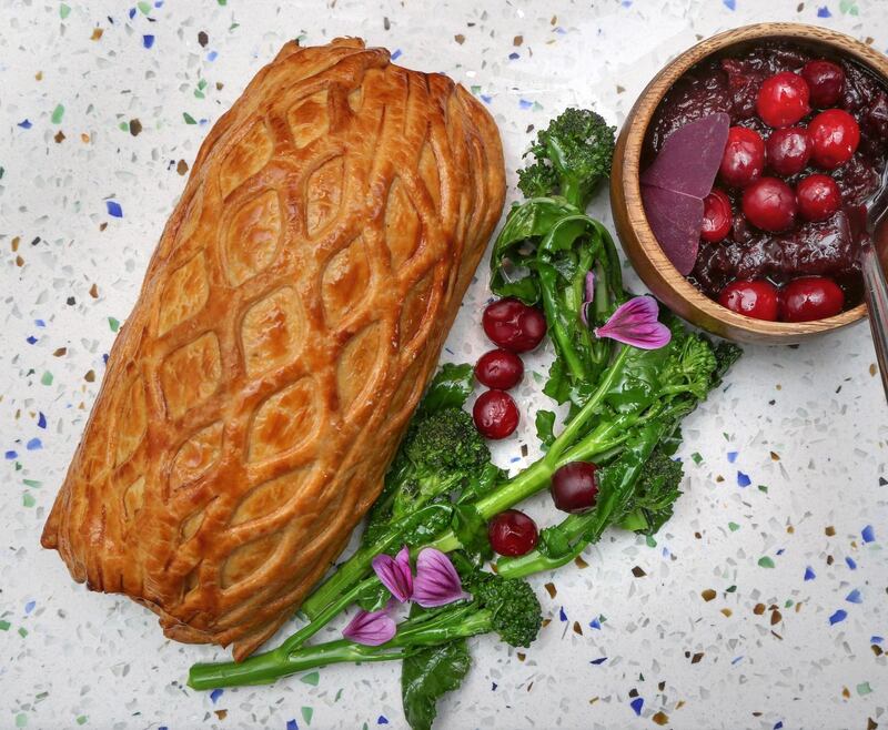 Baked turkey and ham Wellington