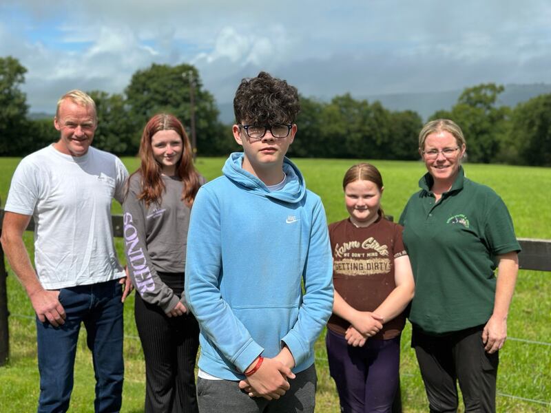 Karl with the Hynes family in Aherla, Co Cork