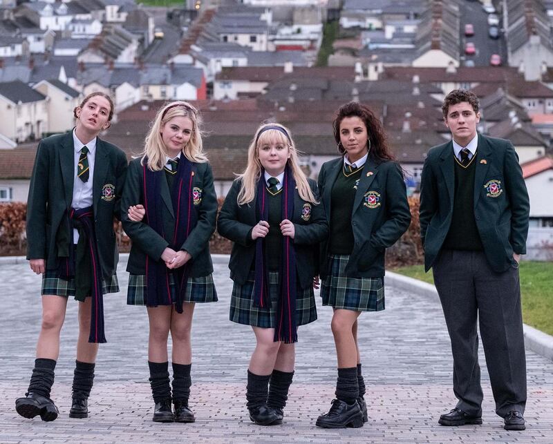 Derry Girls: Orla, Erin, Clare, Michelle and James. Photograph: Channel 4