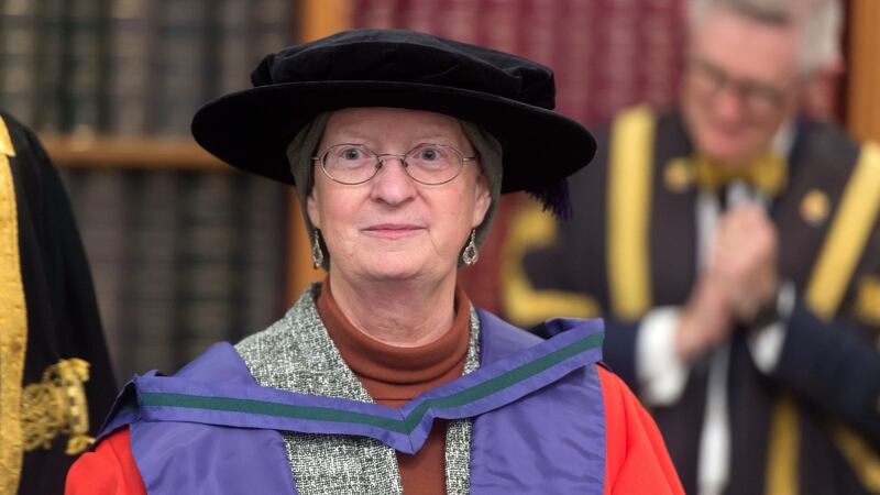 Adrienne Cullen  after being presented with an honorary doctorate at University College Cork. File photograph:  Michael Mac Sweeney/Provision